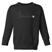 Italia Simple Love Italian Flag Heart On Italy Toddler Sweatshirt