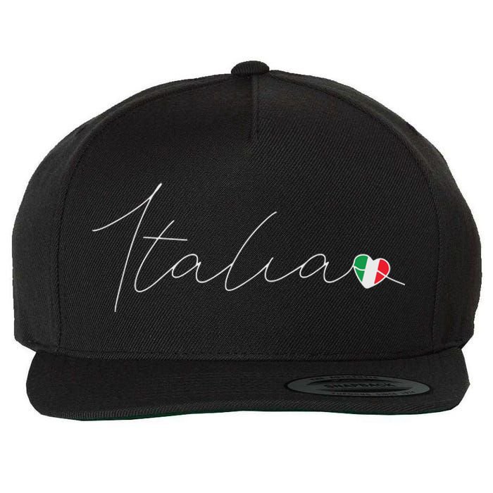 Italia Simple Love Italian Flag Heart On Italy Wool Snapback Cap