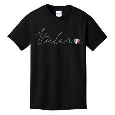 Italia Simple Love Italian Flag Heart On Italy Kids T-Shirt