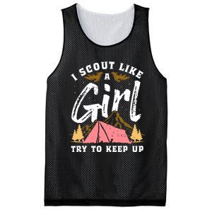 I Scout Like A Girl Try To Keep Up - Scouting Funny Gift Mesh Reversible Basketball Jersey Tank