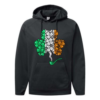 Irish Shamrock Lucky Leaf St Patrick's Day Performance Fleece Hoodie