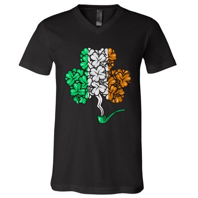 Irish Shamrock Lucky Leaf St Patrick's Day V-Neck T-Shirt