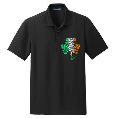 Irish Shamrock Lucky Leaf St Patrick's Day Dry Zone Grid Polo