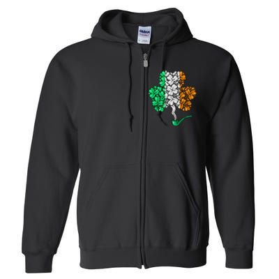 Irish Shamrock Lucky Leaf St Patrick's Day Full Zip Hoodie