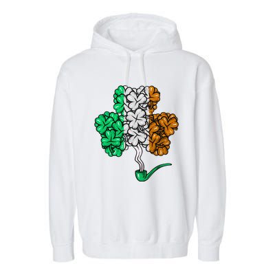 Irish Shamrock Lucky Leaf St Patrick's Day Garment-Dyed Fleece Hoodie