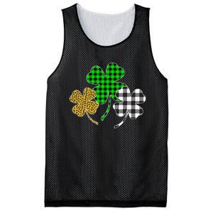 Irish Shamrocks Leopard Buffalo Plaid St Patrick's Day Mesh Reversible Basketball Jersey Tank