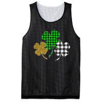 Irish Shamrocks Leopard Buffalo Plaid St Patrick's Day Mesh Reversible Basketball Jersey Tank