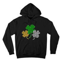 Irish Shamrocks Leopard Buffalo Plaid St Patrick's Day Tall Hoodie