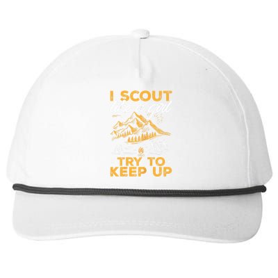 I Scout Like A Girl Try To Keep Up Funny Scouting Snapback Five-Panel Rope Hat