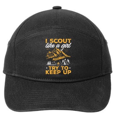 I Scout Like A Girl Try To Keep Up Funny Scouting 7-Panel Snapback Hat