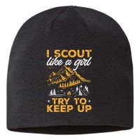 I Scout Like A Girl Try To Keep Up Funny Scouting Sustainable Beanie