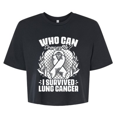 I Survived Lung Cancer Warrior Support Lung Cancer Survivor Bella+Canvas Jersey Crop Tee