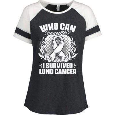 I Survived Lung Cancer Warrior Support Lung Cancer Survivor Enza Ladies Jersey Colorblock Tee