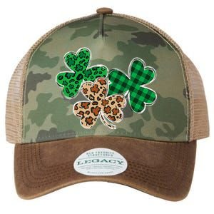 Irish Shamrocks Leopard Buffalo Plaid St Patrick's Day Legacy Tie Dye Trucker Hat