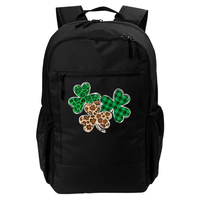 Irish Shamrocks Leopard Buffalo Plaid St Patrick's Day Daily Commute Backpack