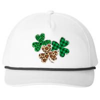 Irish Shamrocks Leopard Buffalo Plaid St Patrick's Day Snapback Five-Panel Rope Hat