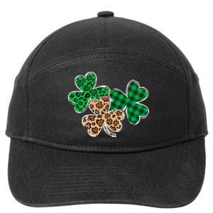 Irish Shamrocks Leopard Buffalo Plaid St Patrick's Day 7-Panel Snapback Hat