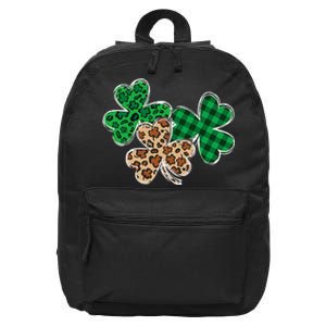 Irish Shamrocks Leopard Buffalo Plaid St Patrick's Day 16 in Basic Backpack