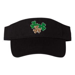 Irish Shamrocks Leopard Buffalo Plaid St Patrick's Day Valucap Bio-Washed Visor