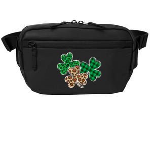 Irish Shamrocks Leopard Buffalo Plaid St Patrick's Day Crossbody Pack