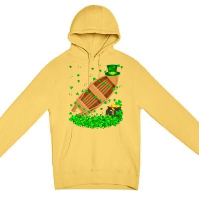 Irish Shamrock Leprechaun Fishing Boat St Patrick's Day Gift Premium Pullover Hoodie