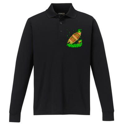 Irish Shamrock Leprechaun Fishing Boat St Patrick's Day Gift Performance Long Sleeve Polo