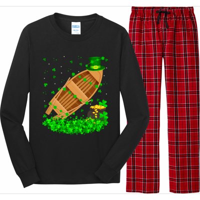 Irish Shamrock Leprechaun Fishing Boat St Patrick's Day Gift Long Sleeve Pajama Set