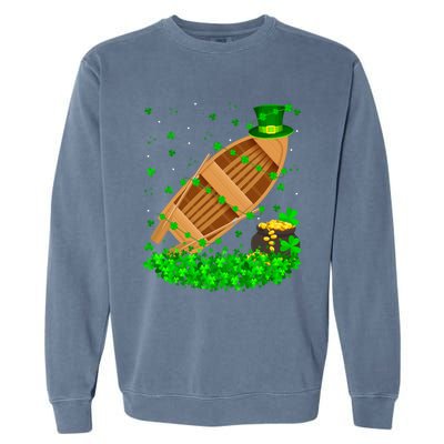 Irish Shamrock Leprechaun Fishing Boat St Patrick's Day Gift Garment-Dyed Sweatshirt