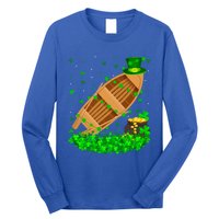 Irish Shamrock Leprechaun Fishing Boat St Patrick's Day Gift Long Sleeve Shirt