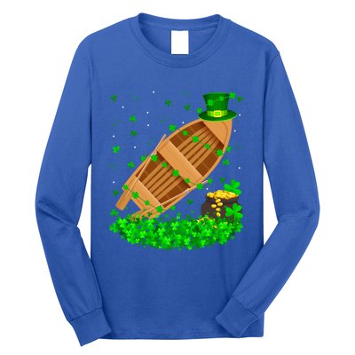 Irish Shamrock Leprechaun Fishing Boat St Patrick's Day Gift Long Sleeve Shirt