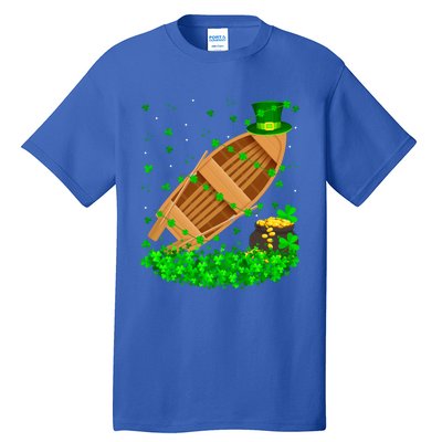 Irish Shamrock Leprechaun Fishing Boat St Patrick's Day Gift Tall T-Shirt