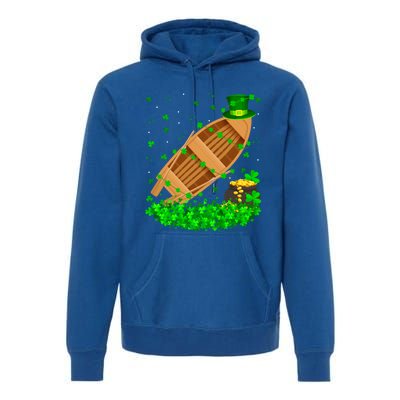 Irish Shamrock Leprechaun Fishing Boat St Patrick's Day Gift Premium Hoodie