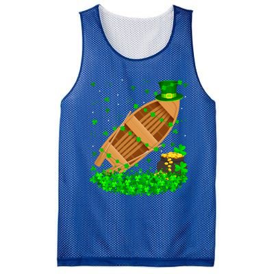 Irish Shamrock Leprechaun Fishing Boat St Patrick's Day Gift Mesh Reversible Basketball Jersey Tank