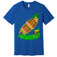 Irish Shamrock Leprechaun Fishing Boat St Patrick's Day Gift Premium T-Shirt