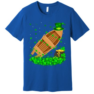 Irish Shamrock Leprechaun Fishing Boat St Patrick's Day Gift Premium T-Shirt