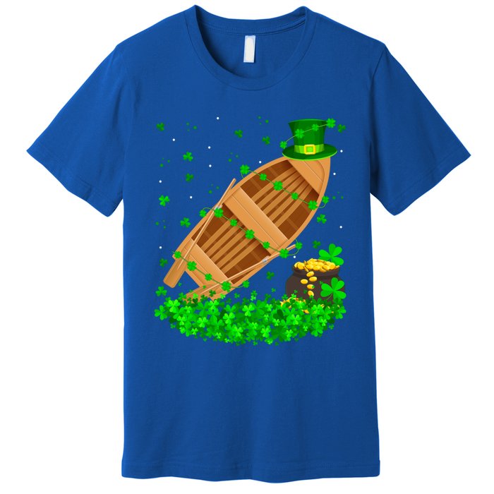 Irish Shamrock Leprechaun Fishing Boat St Patrick's Day Gift Premium T-Shirt