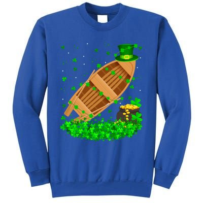 Irish Shamrock Leprechaun Fishing Boat St Patrick's Day Gift Tall Sweatshirt