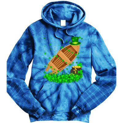 Irish Shamrock Leprechaun Fishing Boat St Patrick's Day Gift Tie Dye Hoodie