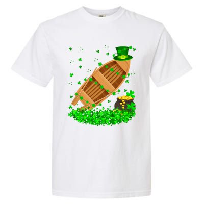 Irish Shamrock Leprechaun Fishing Boat St Patrick's Day Gift Garment-Dyed Heavyweight T-Shirt