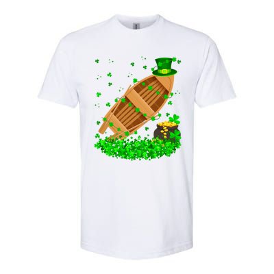 Irish Shamrock Leprechaun Fishing Boat St Patrick's Day Gift Softstyle CVC T-Shirt