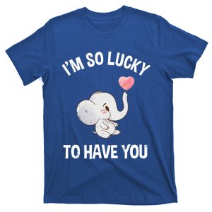 I'm So Lucky To Have You Valentine's Day Cute Elephant Meaningful Gift T-Shirt