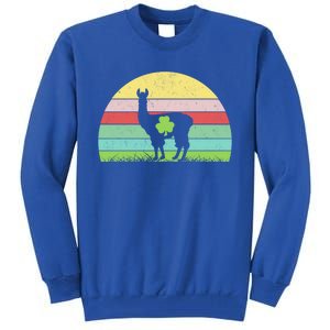 Irish Shamrock Llama St Patrick's Day Gift Tall Sweatshirt