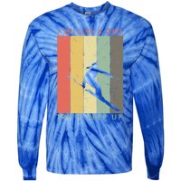 I Ski Like A Try And Keep Up Retro Vintage Gift Tie-Dye Long Sleeve Shirt