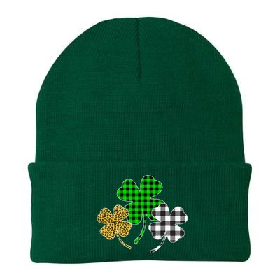 Irish Shamrocks Leopard Buffalo green St Patrick's Day Knit Cap Winter Beanie