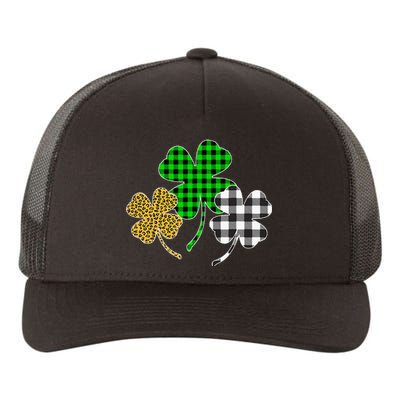 Irish Shamrocks Leopard Buffalo green St Patrick's Day Yupoong Adult 5-Panel Trucker Hat