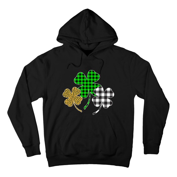 Irish Shamrocks Leopard Buffalo green St Patrick's Day Hoodie