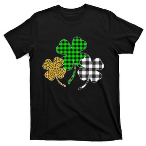 Irish Shamrocks Leopard Buffalo green St Patrick's Day T-Shirt