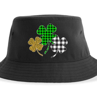 Irish Shamrocks Leopard Buffalo green St Patrick's Day Sustainable Bucket Hat