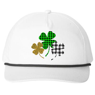 Irish Shamrocks Leopard Buffalo green St Patrick's Day Snapback Five-Panel Rope Hat