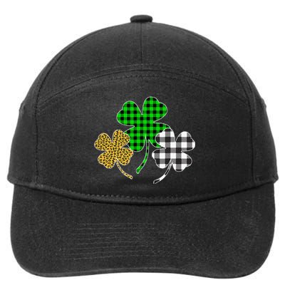 Irish Shamrocks Leopard Buffalo green St Patrick's Day 7-Panel Snapback Hat